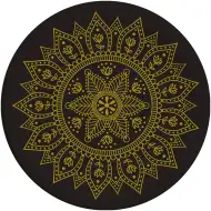 Mandala fekete-arany 8db-os papírtányér szett 23cm-es