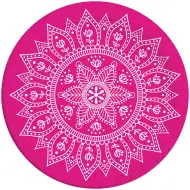 Mandala fukszia-fehér 8db-os papírtányér szett 23cm-es
