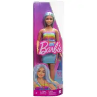 Barbie: Fashionista stílus baba színes csíkos ruhában - Mattel