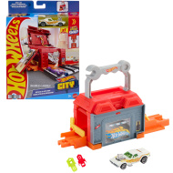 Hot Wheels: City Repair &amp; Go autószerelő műhely alap pályaszett – Mattel