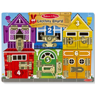 Melissa&amp;Doug: Zárak és reteszek készségfejlesztő fa matató tábla - Spin Master