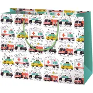 Mentő, rendőr és tűzoltó mintás közepes ajándéktáska 23x10x17,8cm