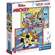 Mickey egér és barátai Supercolor 2 az 1-ben puzzle 2x20db-os - Clementoni