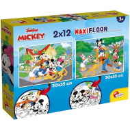 Mickey egér 2 az 1-ben 2x12db-os maxi puzzle és színező - Lisciani