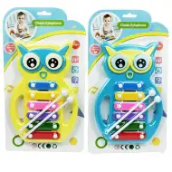 Bagoly alakú 6 billentyűs xilofon játékhangszer kétféle színben