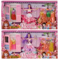 Betty baba gardróbbal és divatos ruhákkal 30cm több változatban