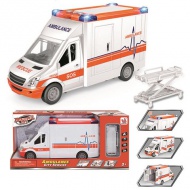City Service mentőautó fénnyel és hanggal 16cm
