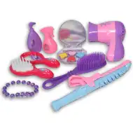 Rózsaszín 9 részes szépség szett kagylós játék sminkkel, fésűvel és kiegészítőkkel