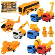 Truck Working: 7 db-os lendkerekes építőipari játékszett autókkal, járművekkel és kiegészítővel