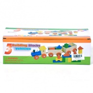 Fa vonatszett színes építőkockákkal