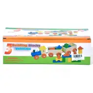 Fa vonatszett színes építőkockákkal