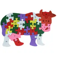ABC - 123 tehén fa oktató puzzle