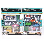 Közlekedési játékszett helikopterrel, járművekkel és kiegészítőkkel