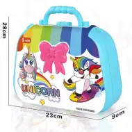 Unikornisos pink fésülködő asztalka kiegészítőkkel 23x28x9cm