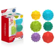 Színes készségfejlesztő puha labda 6 db-os szett