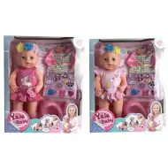 Pisilős lány baba bilivel és kiegészítőkkel kétféle változatban