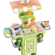 Szupermarket játékszett gurulós tárolóban 37db-os