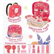 Rózsaszín 2az1-ben fodrász szett gurulós bőröndben kiegészítőkkel