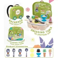 Zöld 2az1-ben fagyi pult szett gurulós bőröndben kiegészítőkkel