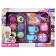 Műanyag tea és sütemény szett kiegészítőkkel