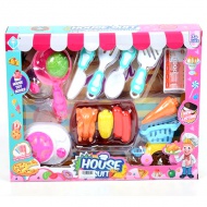 Konyhai játékszett ételekkel és kiegészítőkkel