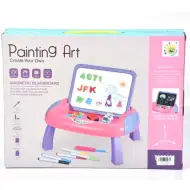 Rózsaszín mágneses rajztábla asztalban