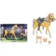 Barna lovas játékszett nyereggel és kiegészítőkkel