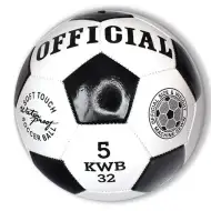 Fehér-fekete műbőr focilabda 23cm