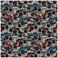 Monster Truck mintás csomagolópapír 100x70cm-es