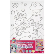 Festés számok szerint Unikornis a szivárványon vászonkép 30x19 cm