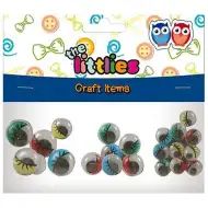 Műanyag színes szemek 3 méretben 22db