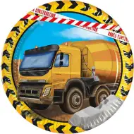 Munkagépes 8db-os papírtányér szett 20cm-es