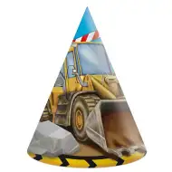 Munkagép mintás party kalap 6db-os szett