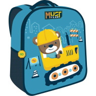 Luna: Must Team 3D építkező maci mintás ovis hátizsák 26x10x32cm