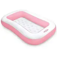 Négyszögletes rózsaszín gyermekmedence 166x100x25cm - Intex