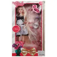 Nicky elegáns hosszú szőke hajú 28cm-es divatbaba kiegészítőkkel több változatban