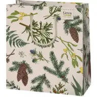 Növény mintás közepes méretű prémium ajándéktáska 18x23x10cm-es