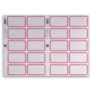 Piros keretes füzetcímke szett 20 db-os