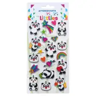 The Littlies: Panda macis 3D pufi matrica szett 10x22cm-es íven
