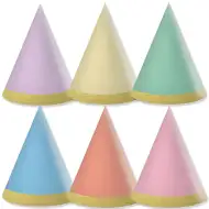 Pasztell színű mini party kalap 6db-os szett