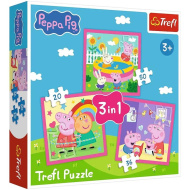 Peppa malac - 3 az 1-ben 20, 36, 50 db-os puzzle - Trefl