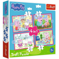 Peppa malac - 4 az 1-ben 12,15,20,24 db-os puzzle - Trefl