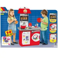 Molto: Piros játékkonyha 14db-os szett 27x57x97cm