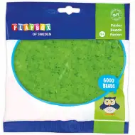 PlayBox: 5mm-es MIDI áttetsző vasalható gyöngy zöld színben 6000db-os csomag