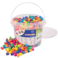 PlayBox: 9mm-es XL MAXI neon színű vasalható gyöngyök vödörben 900db-os csomag