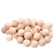 PlayBox: Natúr fa gyöngy golyók 25mm-es méret 50db-os csomag