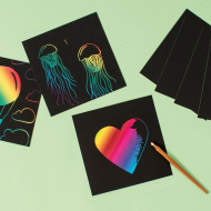 PlayBox: Fekete viaszos kaparós papír 15x15 cm 10db-os szett