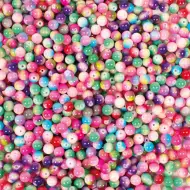 Playbox: Fűzhető színes melange üveggyöngy készlet – Ø 8 mm 250db-os csomag