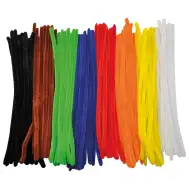 PlayBox: Színes zsenília szálak alap színek 10mm x 30cm 100db-os csomag