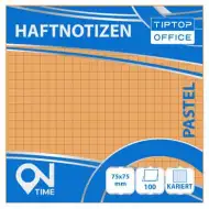 Spirit: Kockás pasztell narancssárga 100 lapos öntapadós jegyzettömb 75x75mm